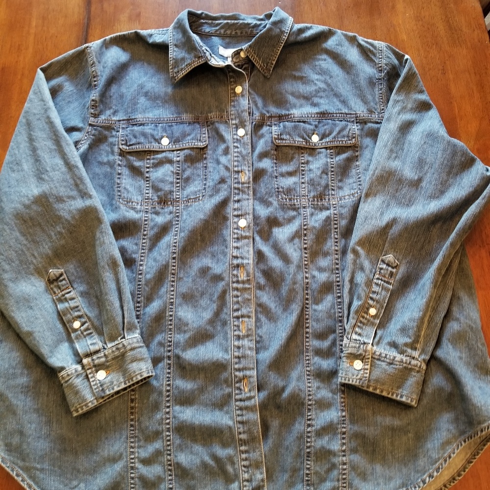 BNWOT Button Down Jean Shirt